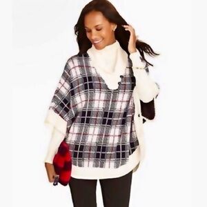 TALBOTS thick sweater poncho